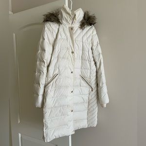 Michael Kors White Puffer Long Coat - medium